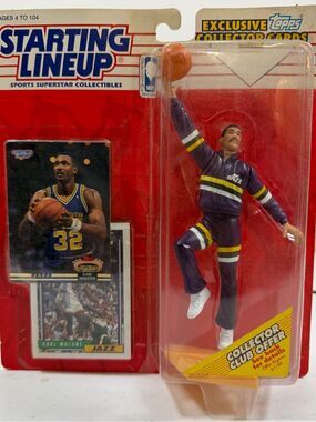 Starting Lineup Basketball Figure in Purple Jazz Warm-Up Outfit